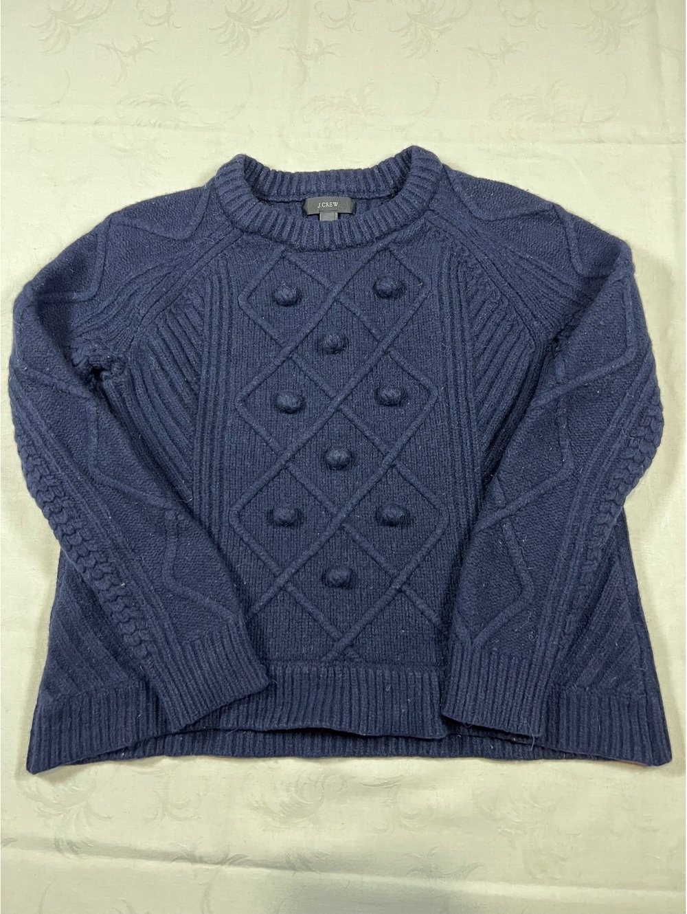 J.Crew 100% Wool Knit Navy Blue Sweater Size Small